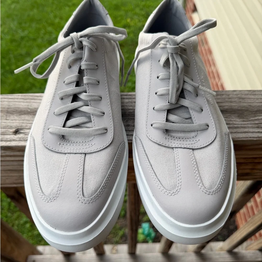 NEW Cole Haan Mens GRANDPRO RALLY T-toe Sneaker Microchip/Optic White size 10